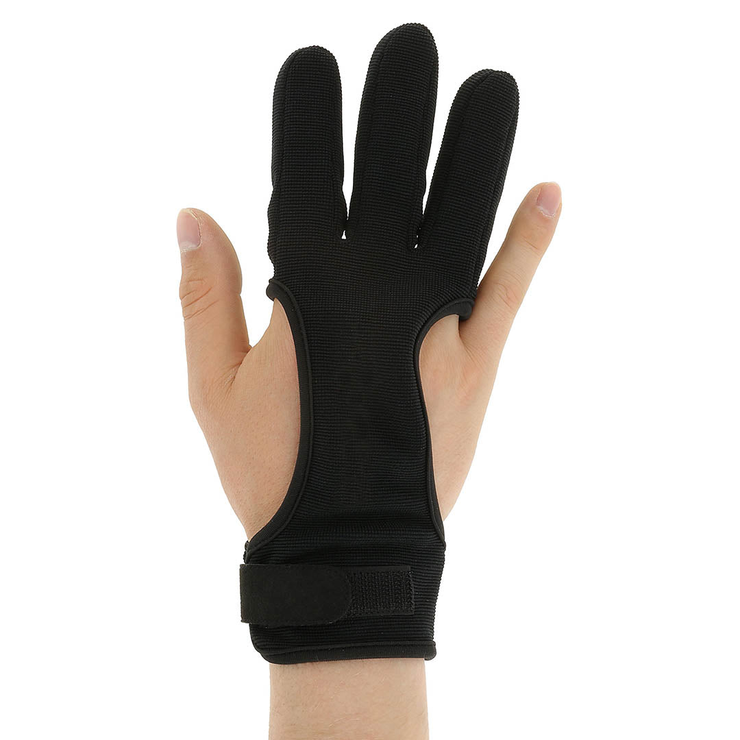 3 Finger Archery Shooting Glove | Fits Right and Left Hand | One Size Fits Most